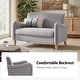 preview thumbnail 51 of 62, HULALA HOME Adika 51"W Farmhouse Striped Linen Upholstered Loveseat with Solid Wood Spindle Legs