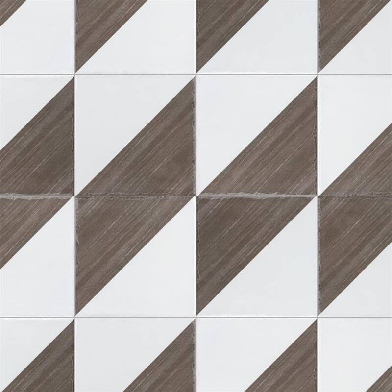 Merola Tile Triangle Rustique Glossy Brown 6" x 6" Ceramic Wall Tile