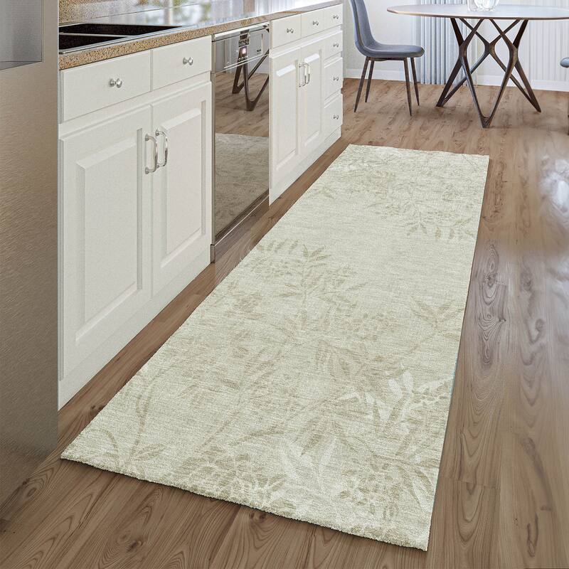 Premium Washable Super Soft Floral Imprints Mayfield Rug - Beige - 2' 3" x 7' 6" - Runner