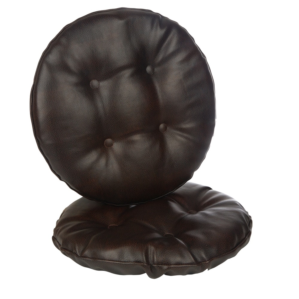 Klear Vu St. Germain Faux Leather Barstool Cushion Set, Set of 2