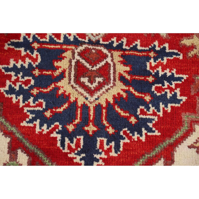 Hand Knotted Oriental 100% Wool Carpet Traditional Medallion Red Heriz (serapi) Area Rug - 9' 11'' X 7' 11''