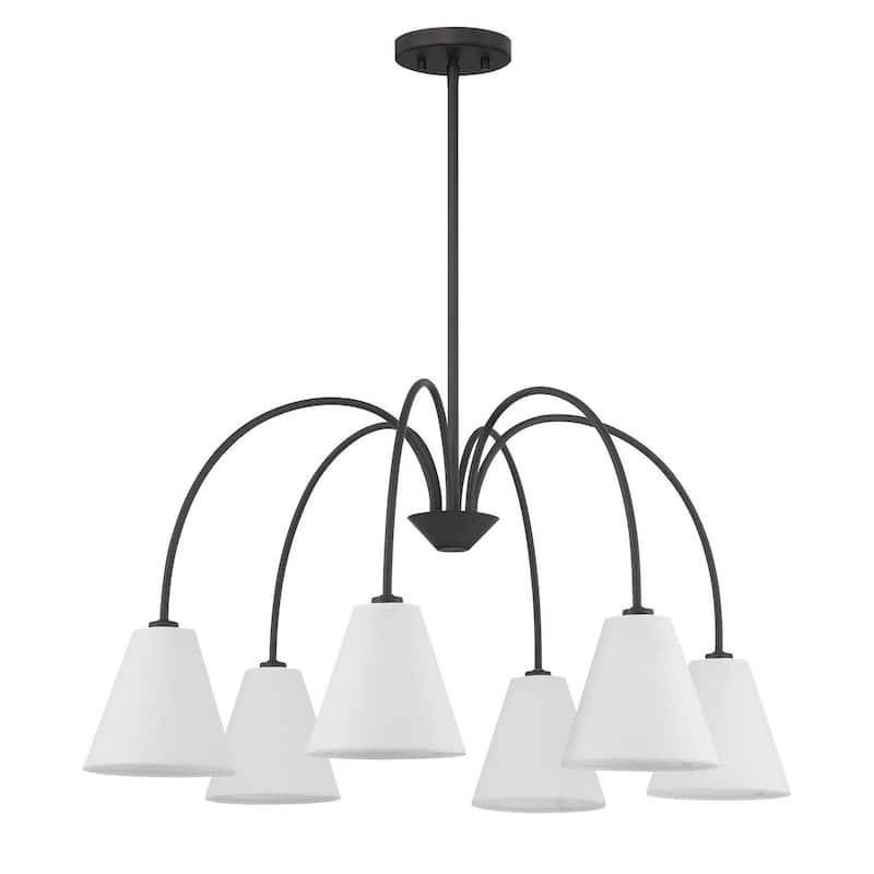 6-Light Chandelier By Trade Winds - Matte Black