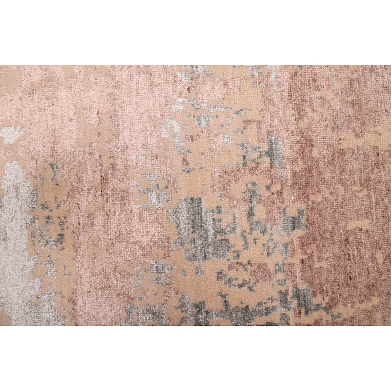 ECARPETGALLERY Hand-knotted Legacy Beige, Brown Silk, Wool Rug - 2'6 x 14'2