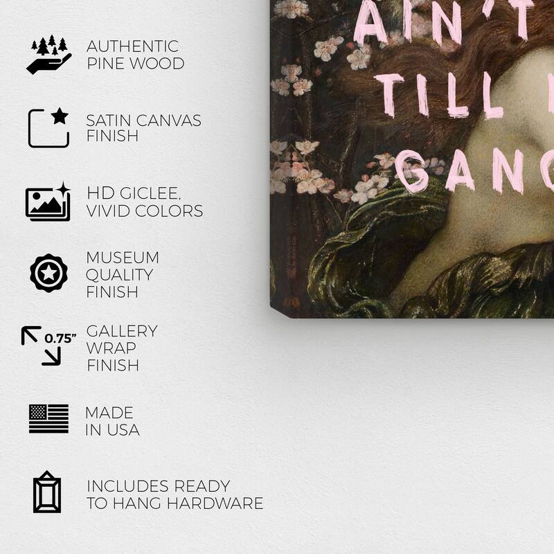 Wynwood Studio Canvas Fashion and Glam Gangsta Love Pink and Light Pink Modern & Contemporary Wall Art Canvas Print