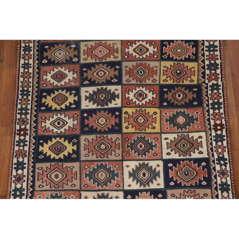Bakhtiari Persian Vintage Area Rug Hand-knotted Wool Carpet - 3'10"x 7'5"