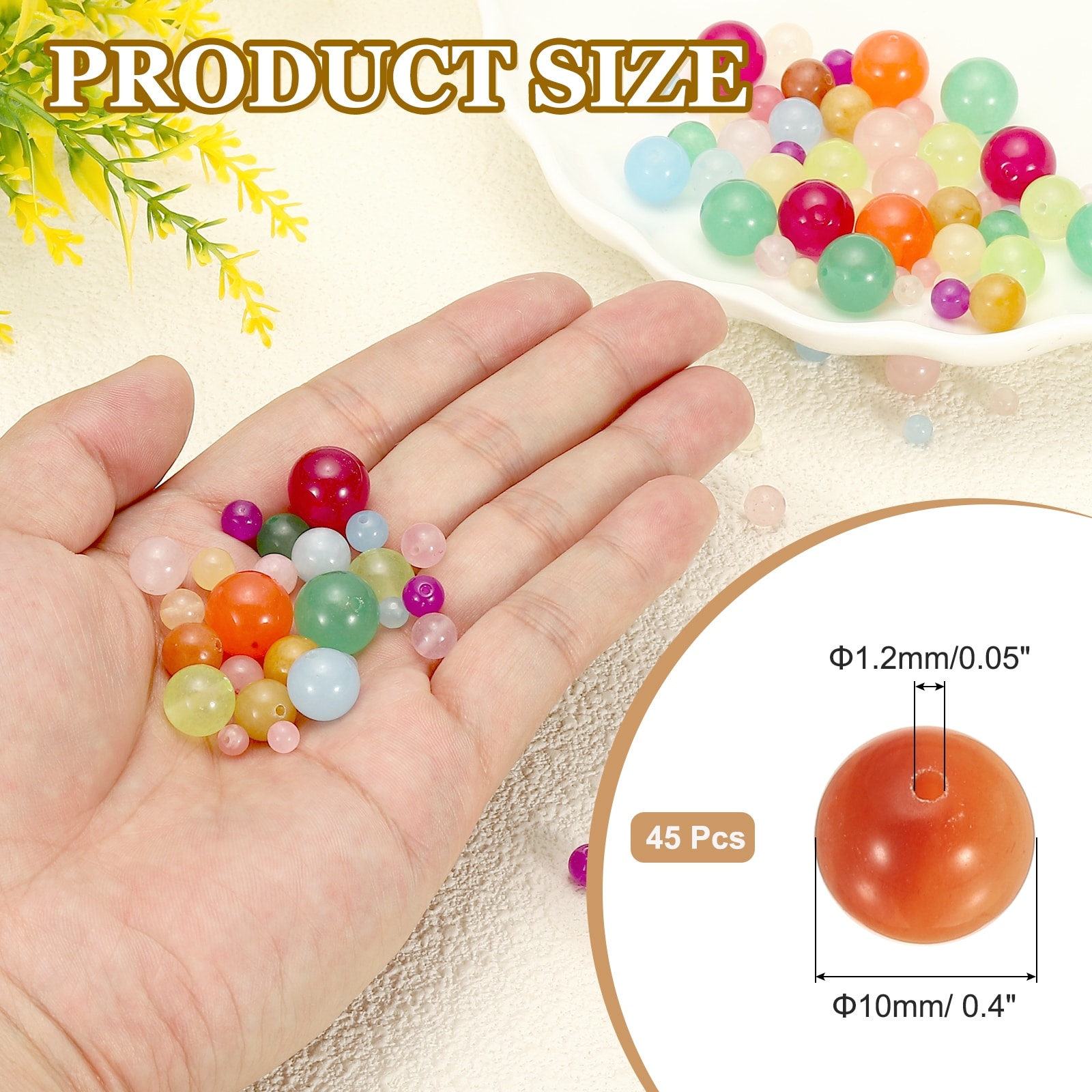 Aventurine Beads, Round Natural Gemstone Beads Smooth Stone Beads Jade Loose Beads for Bracelet Necklace Jewelry Making DIY