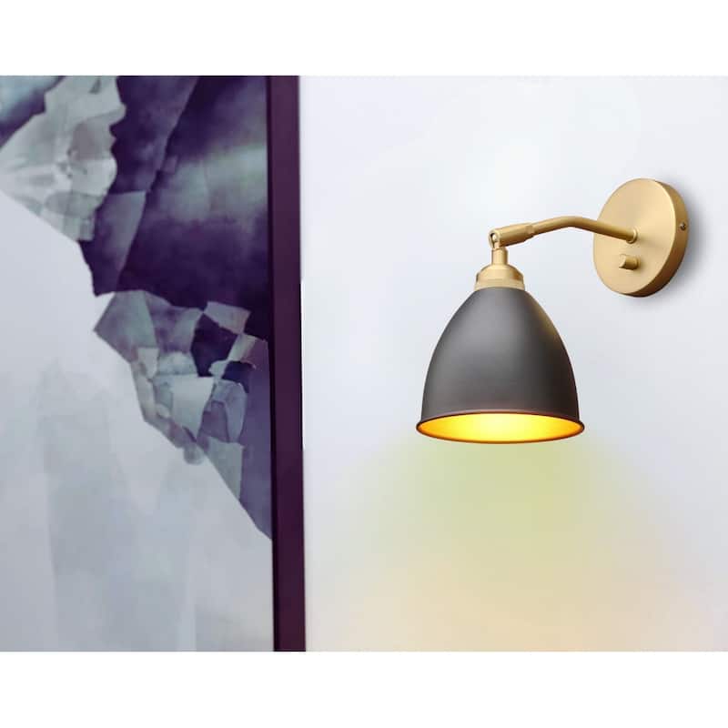 1 Light wall sconce antique-black light bulb metal wall light