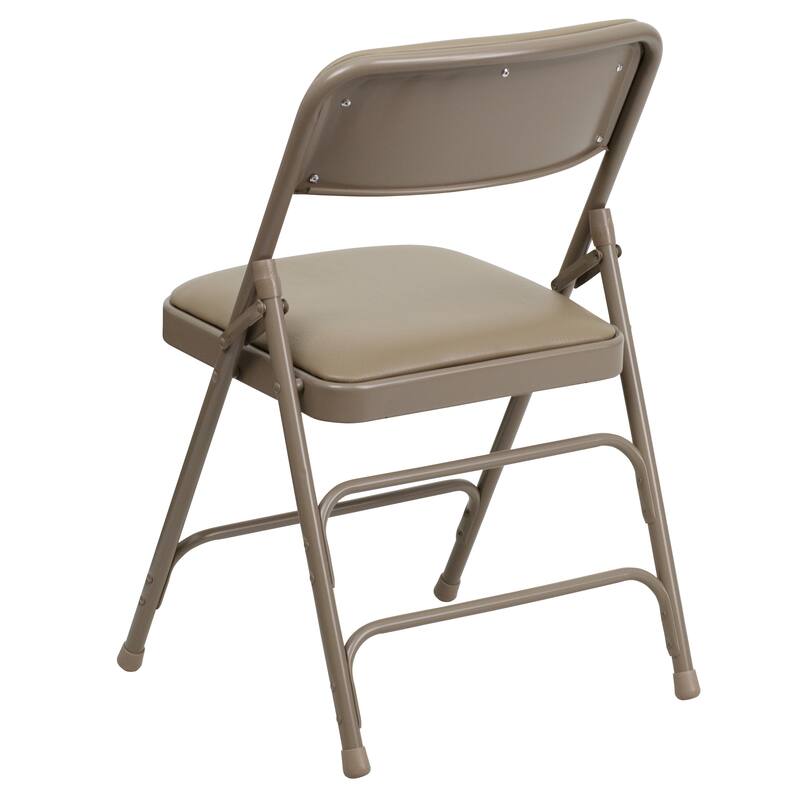 Set of 2 Metal Folding Chairs with Padded Seats