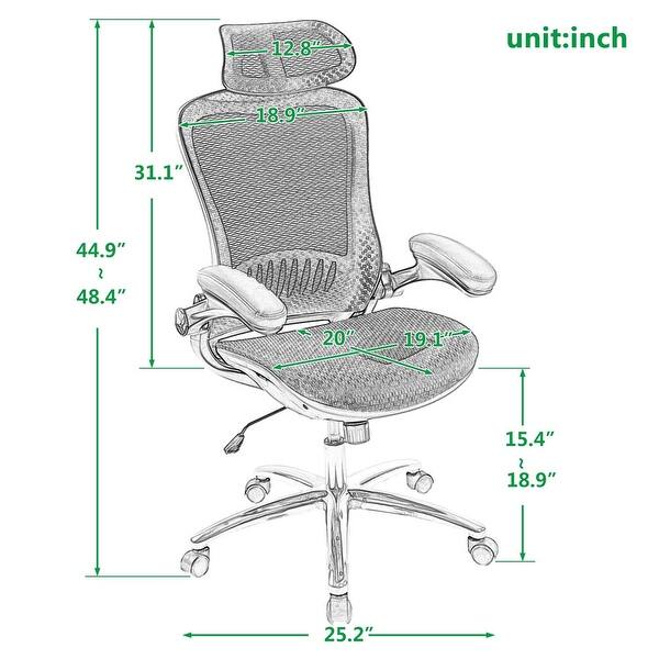 Ergonomic Mesh Chair Computer Chair,High Back with Wheels and