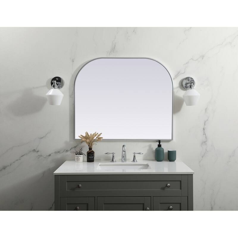 Indigo Home Metal Frame Arch Mirror 36x30 Inch