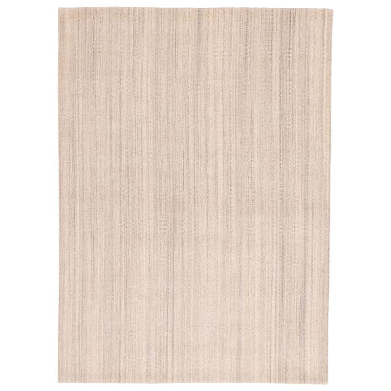 ECARPETGALLERY Hand Loomed Loreto Light Grey Wool Rug - 5'6 x 7'10