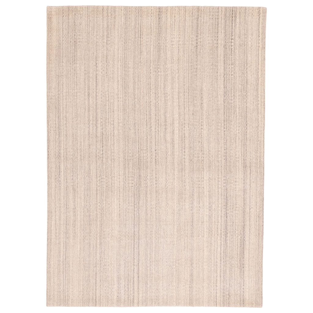 ECARPETGALLERY Hand Loomed Loreto Light Grey Wool Rug - 5'6 x 7'10