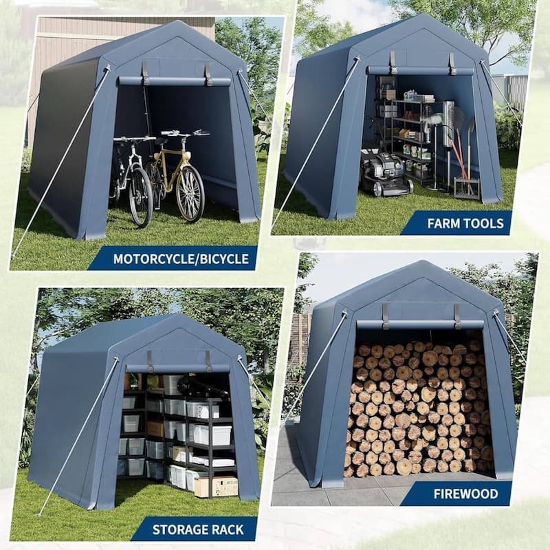 Portable Garage, Outdoor Storage Shelter Shed Carport for Motorcycle Bike