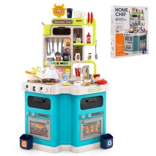 Costway Kids Kitchen Playset with Sounds Lights Steam Play Sink 113 - See Details