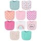 preview thumbnail 5 of 4, The Peanutshell Baby Girl Bibs Set, Terry Cloth, Feeding, Drooling, Green, Rainbow Floral, 10 Pack