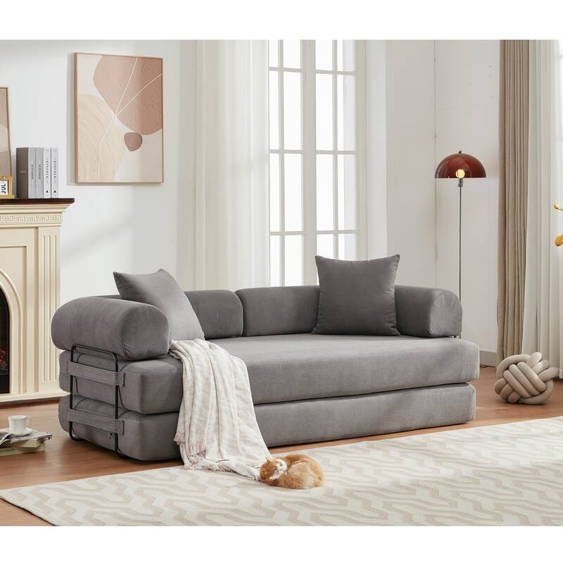 4-in-1 Convertible Modular Sleeper Sofa Bed with Foldable Design