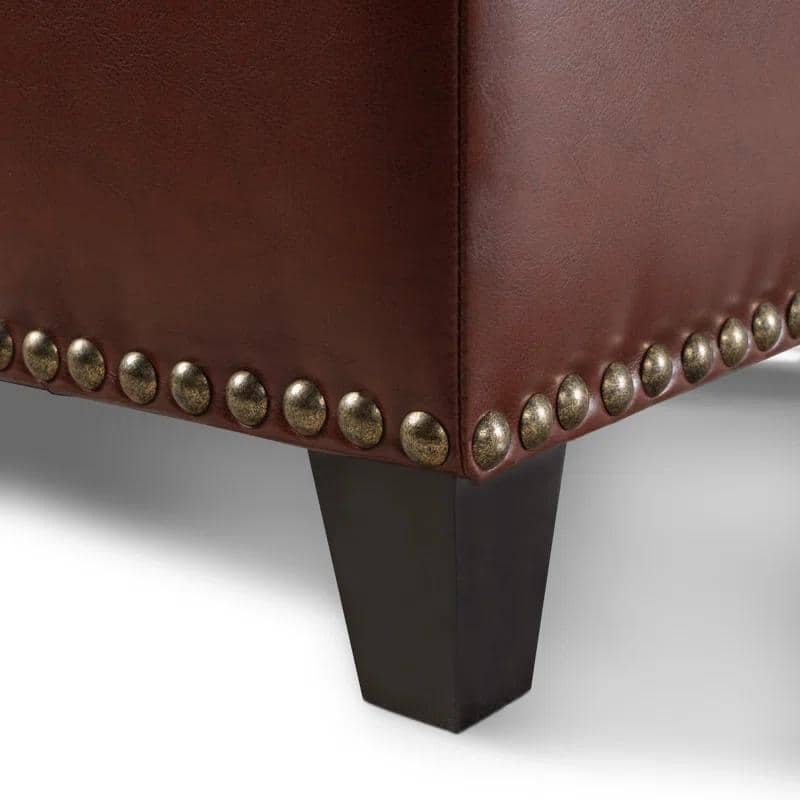 51" Large Storage Ottoman Bench with Hinged Lid, Upholstered Bench Footrest with Hidden Storage for Living Room, Bedroom