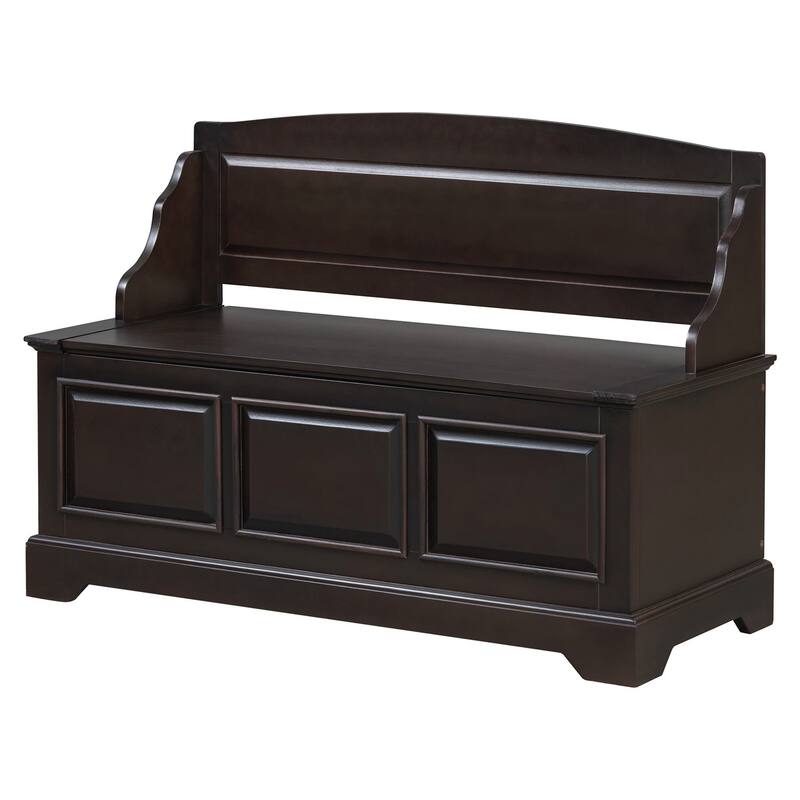 Retro Shoe Storage Bench with Safe Soft-Close Devices, Storage Chest with Hidden Storage and Cushion for Entryway, Hallway