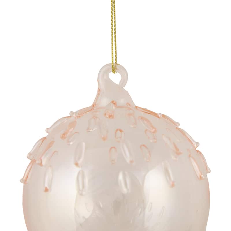 3" Pink Iridescent Glass Christmas Ball Ornament
