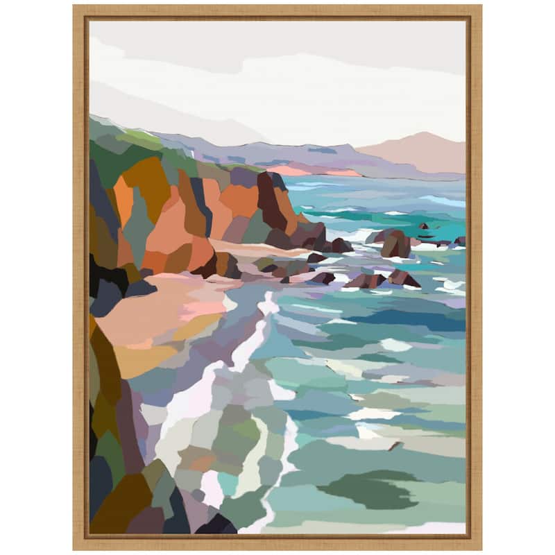 Kate and Laurel Sylvie Pho Beach Framed Canvas by Nikita Jariwala