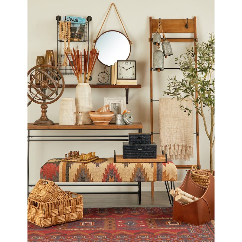 Wood 5 Rung Ladder - Brown - Roche River Decor - 4"W x 20"L x 76"H