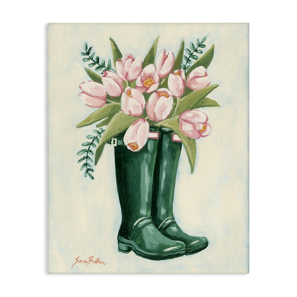 Stupell Tulips in Rain Boots Canvas Wall Art Design By Sara Baker
