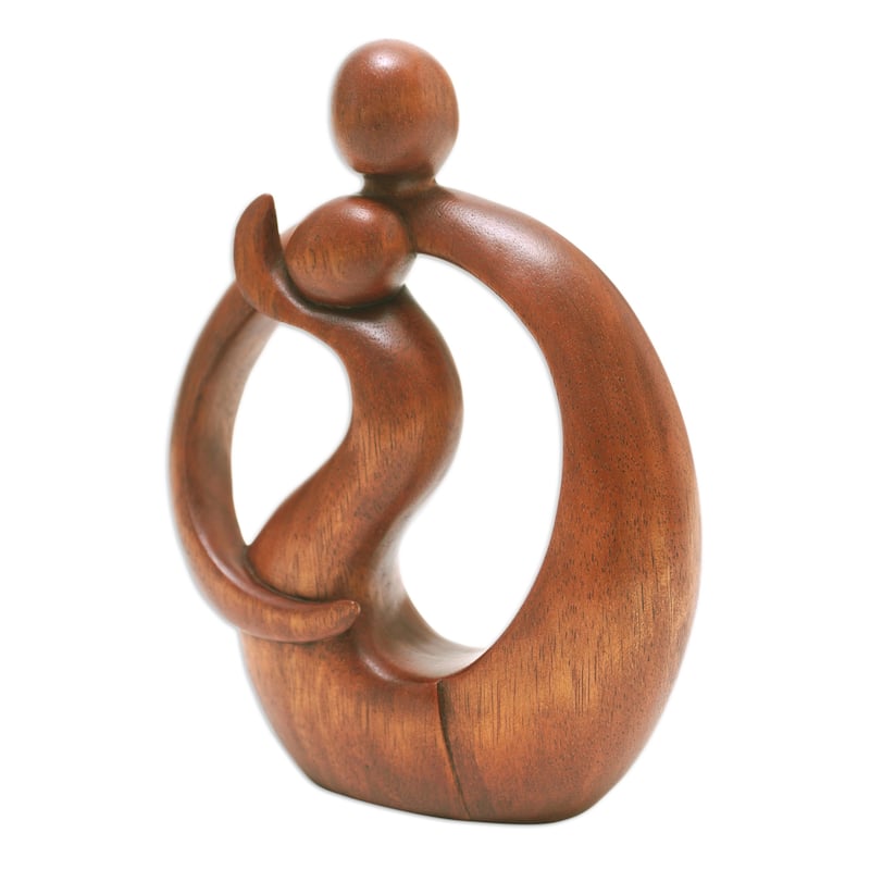 Novica Handmade Sons Happiness Wood Sculpture