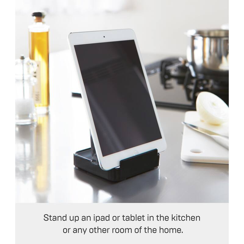 Yamazaki Home Lid and Ladle Stand, Steel - L 3.94 x W 3.94 x H 5.91 inches