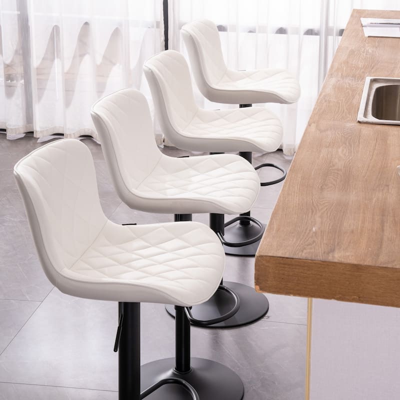 Bar Stools Set of 2 Adjustable Swivel Bar Chairs Modern Counter Stools