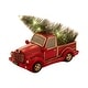 preview thumbnail 8 of 14, Glitzhome LED Lighted Red Truck Christmas Table Decor - 11"l*5.2"w*6"h