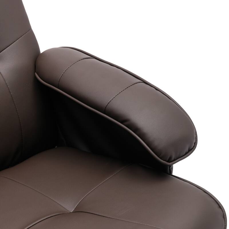 Brown Swivel Recliner Chair with Ottoman