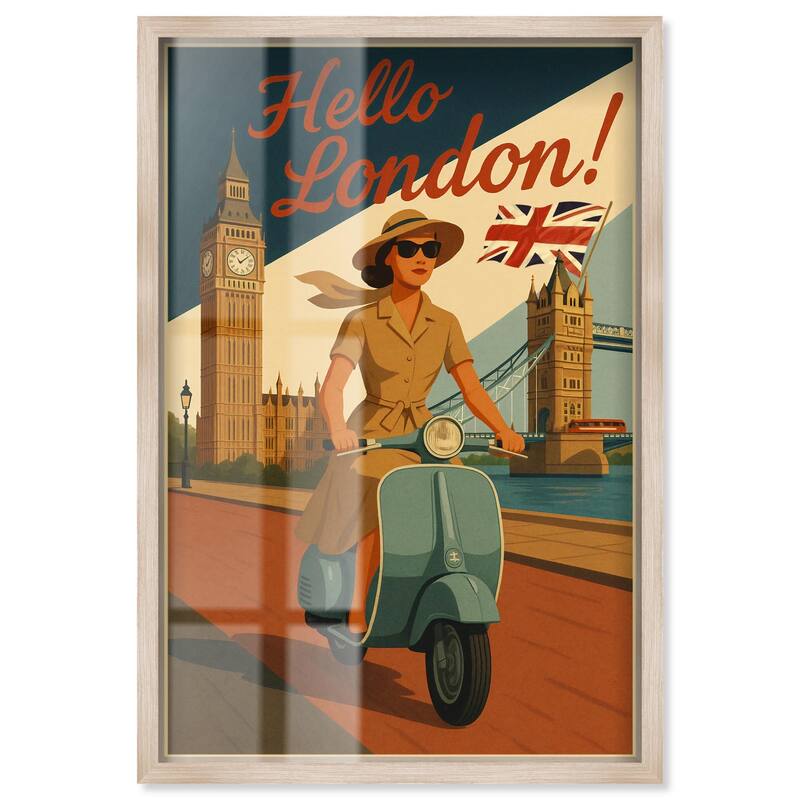 Scooter English Travel Shadowbox by Art Remedy - Natural - 10" x 15"