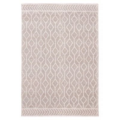 ECARPETGALLERY Braid weave Sienna Taupe Wool Rug - 6'1 x 9'1