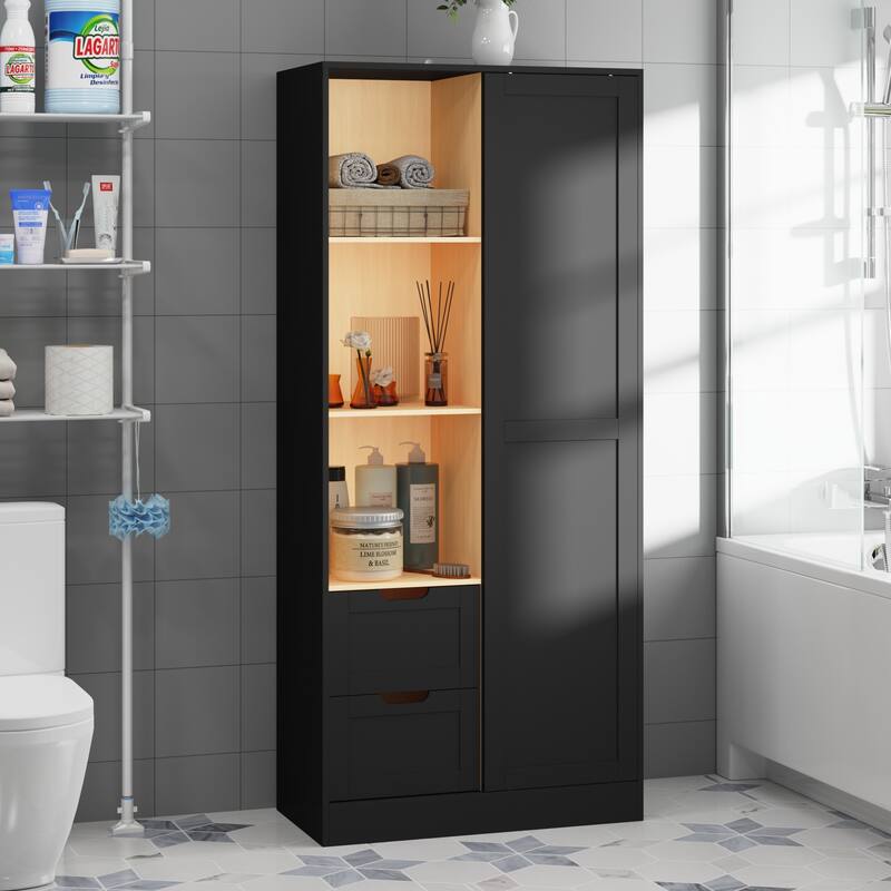 Elegant Wooden Storage Cabinet with Sliding Doors and Multiple Shelves