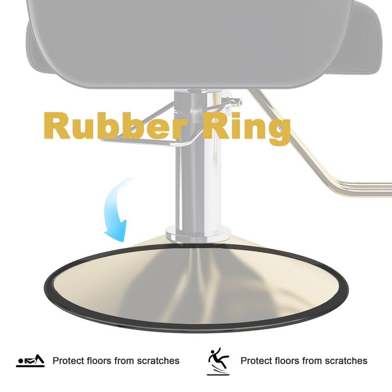 Roomfitters Hydraulic Salon Chair with 360° Swivel, Heavy Duty Barber Stylist Chair with Non-Tilting Gold Base, Black & Gold