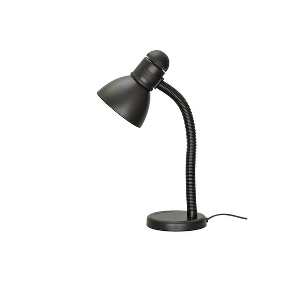 Aspen Creative One-Light High Desk Lamp with Metal Lamp Shade and Rotary Switch, Modern Design in Black, 19" High - BLACK. Opens flyout.