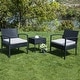 preview thumbnail 9 of 33, 3-piece Outdoor Bistro Sets, Cushioned chairs & Coffee Table Black/Grey