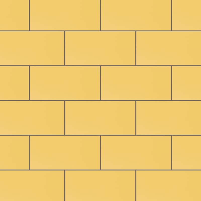 SomerTile Projectos Sunflower Yellow 3-7/8" x 7-3/4" Ceramic Floor and Wall Tile