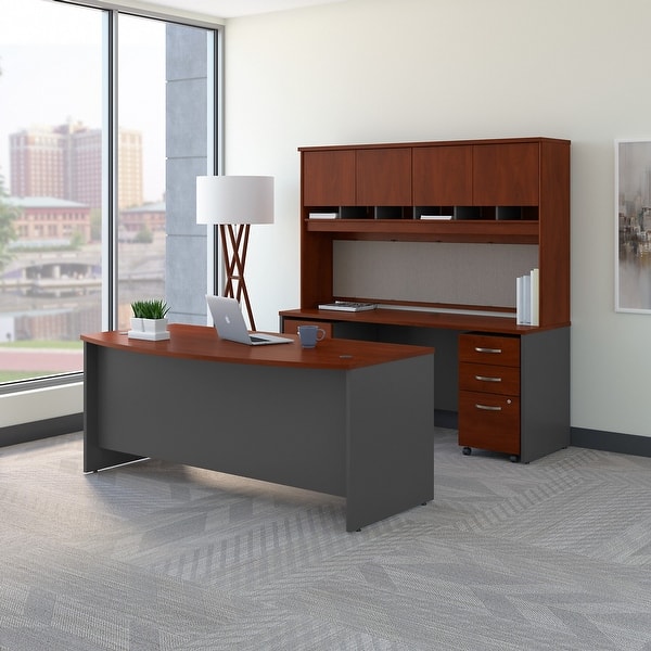 Series C Bow Front Desk Set with Storage by Bush Business Furniture