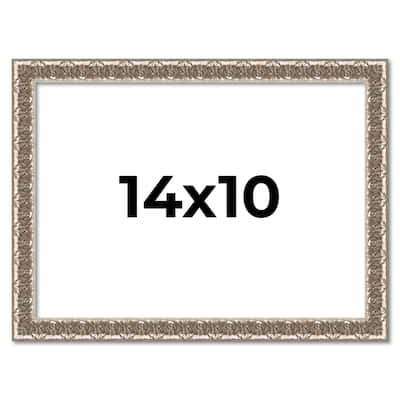 14x10 Frame Silver Versailles Ornate Solid Wood Picture Frame | 1 Inch