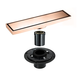 rose gold 12 inch brass material shower drain with ABS base - 11.8 x 4.4