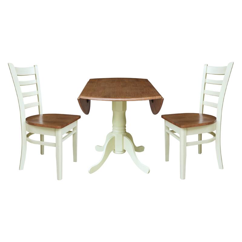 42" Dual Drop Leaf Table with Emily Side Chairs Set