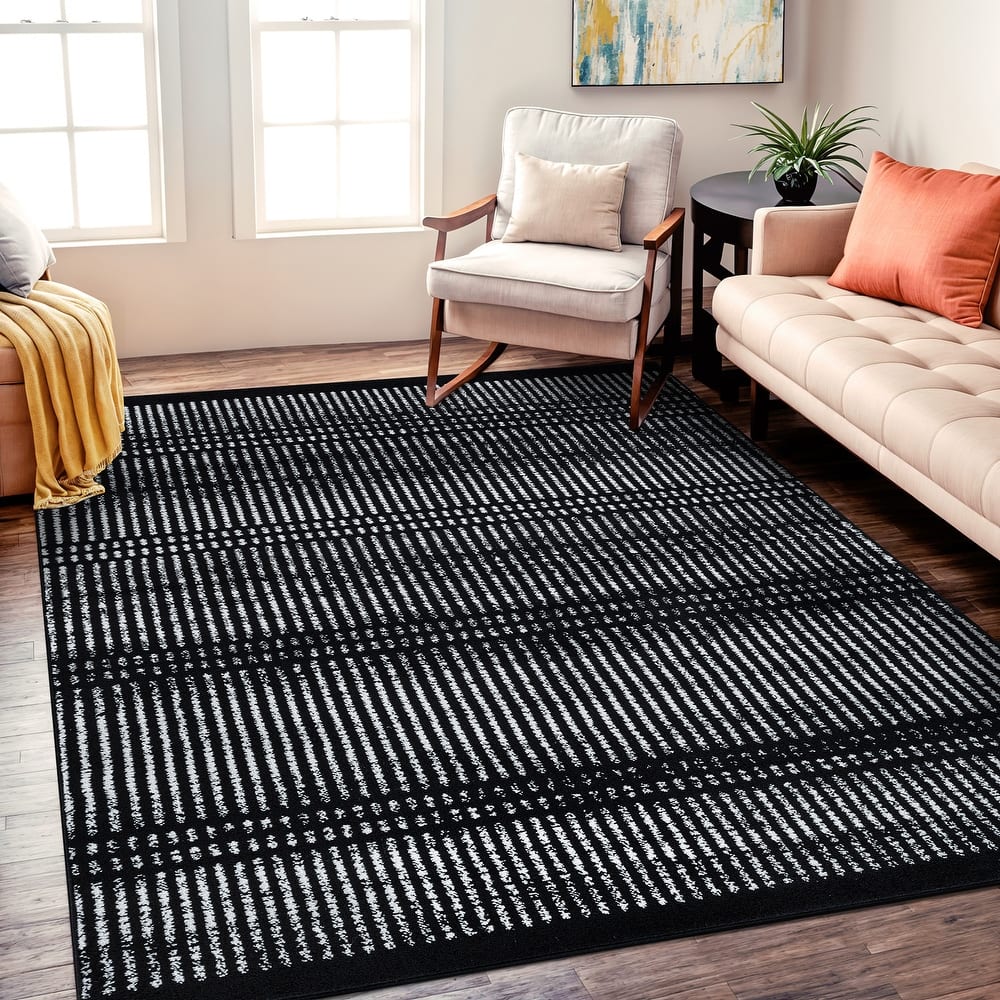 Contemporary Minimalistic Stripe LInes Area Rug