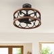 preview thumbnail 1 of 11, Hunter Haven 22" Fandelier Ceiling Fan w/ Light, Remote - Modern, Industrial, Farmhouse - Small Spaces Matte Black