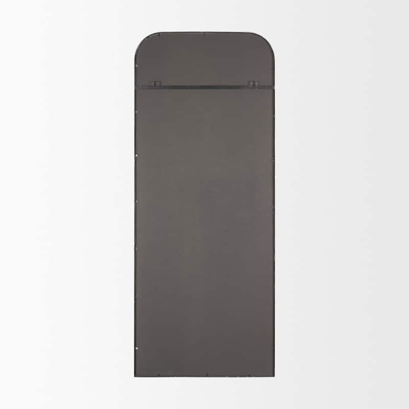 Tamira Tall Brushed Gunmetal Metal Arched Mirror - 31.5L x 1.8W x 75.8H