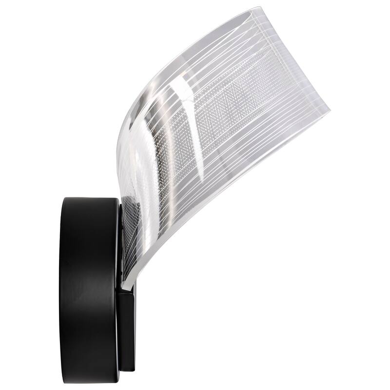 Barnett LED Wall Sconce Matte Black Silk Screened Acrylic Lens