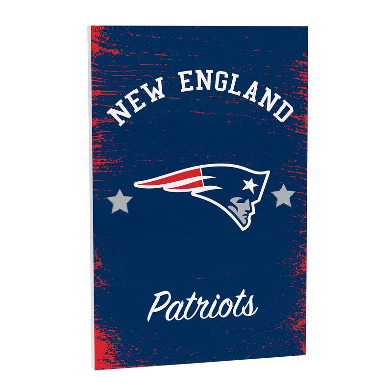 New England Patriots Wooden Door Decor Wall Sign - Multi-Color - 16 x 24