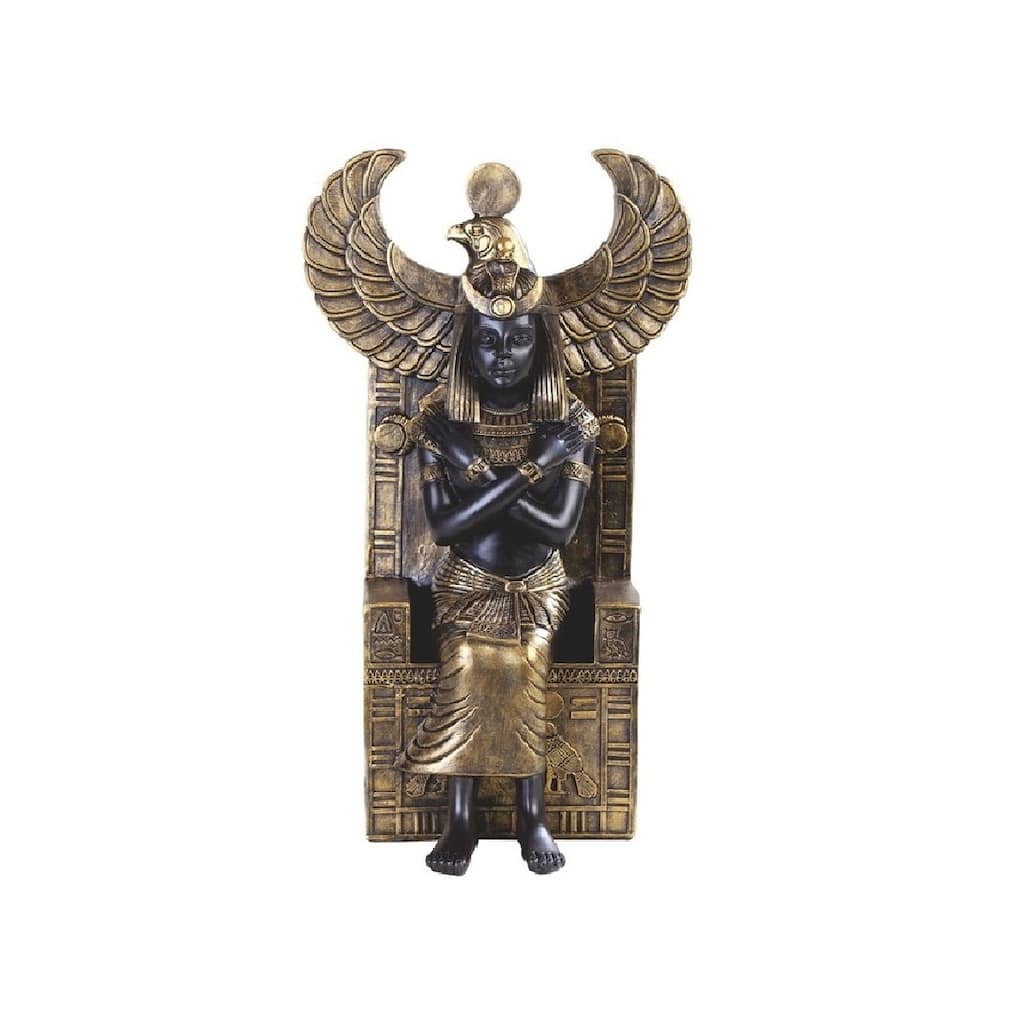 Q-Max 12"H Egyptian Queen Cleopatra Black and Bronze Statue Home Decor Figurine