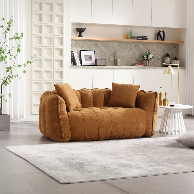 Roomfitters Soft Beanbag Chair with High Resilience Foam Core – Comfortable Square Recliner Sofa for Gaming, Watching TV