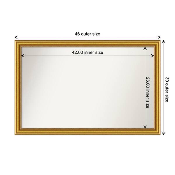 dimension image slide 73 of 93, Wall Mirror Choose Your Custom Size - Extra Large, Townhouse Gold Wood